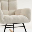 Fauteuil à bascule Dorroelle repose-pieds bouclette crème
