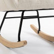 Fauteuil à bascule Dorroelle repose-pieds bouclette crème
