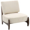Fauteuil Baia lounge design bois hévéa beige clair