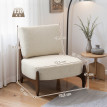 Fauteuil Baia lounge design bois hévéa beige clair