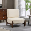 Fauteuil Baia lounge design bois hévéa beige clair