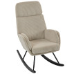Fauteuil à bascule Celer velours côtelé confortable beige