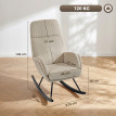 Fauteuil à bascule Celer velours côtelé confortable beige