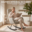 Fauteuil à bascule Celer velours côtelé confortable beige
