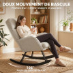 Fauteuil à bascule Celer velours côtelé confortable beige
