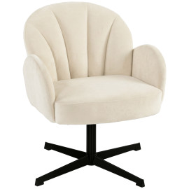 Fauteuil lounge Laiolac velours beige