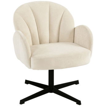 Fauteuil lounge Laiolac velours beige