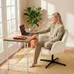 Fauteuil lounge Laiolac velours beige