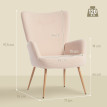 Fauteuil Ilmont bouclette design à oreilles beige