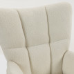 Fauteuil Rossetays avec repose pieds design bouclette crème noir