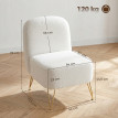Carriou fauteuil lounge bouclette piètement doré blanc
