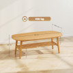 Table basse Caenne design ovale étagère bois naturel
