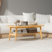 Table basse Caenne design ovale étagère bois naturel