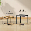 Table basse Garone gigogne carrée acier MDF noir