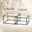 Produit Velsereer tables basses gigognes métal et verre noir