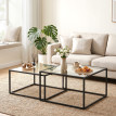 Produit Velsereer tables basses gigognes métal et verre noir