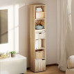 Étagère bibliothèque colonne Baeay rangement étroit effet bois naturel