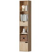 Étagère bibliothèque colonne Baeay rangement étroit effet bois naturel