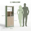 Bibliothèque Merisiie 5 niveaux 2 portes bois naturel vert