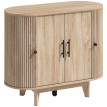 Buffet Esusur design ovale cannelé 4 portes chêne clair