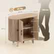 Buffet Esusur design ovale cannelé 4 portes chêne clair