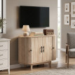 Buffet Esusur design ovale cannelé 4 portes chêne clair