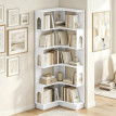 Bibliothèque d angle Valriine étagère design rangement blanc