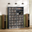 Étagère de rangement Beren CD DVD 16 compartiments gris