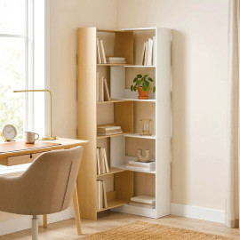 Bibliothèque Anromont modulable 5 niveaux chêne blanc