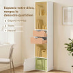 Bibliothèque Velmont colonne multi rangement niches tiroirs blanc