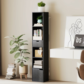 Etagère bibliothèque colonne Ceryval rangement design noir