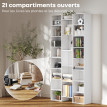 Emrais Bibliothèque étagère 21 compartiments blanc