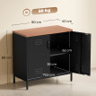 Oleloor Buffet métal bois 2 portes étagère noir