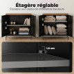 Oleloor Buffet métal bois 2 portes étagère noir