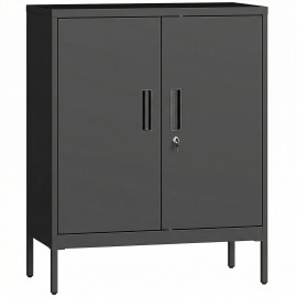 Armoire de rangement Gaia métallique verrouillable noire