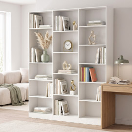 Bibliothèque Boelec 6 niveaux 17 compartiments blanc