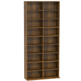 Étagère Doranielle rangement CD DVD noyer