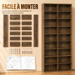 Étagère Doranielle rangement CD DVD noyer