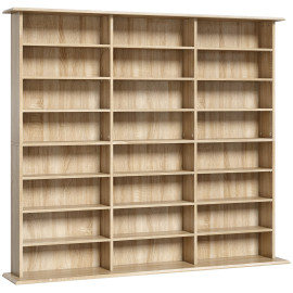 Avenne Rangement CD DVD 24 compartiments effet bois clair