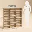 Avenne Rangement CD DVD 24 compartiments effet bois clair