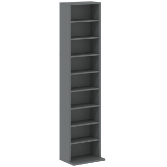 Lereel étagère CD DVD réglable compacte gris
