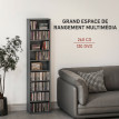 Lereel étagère CD DVD réglable compacte gris
