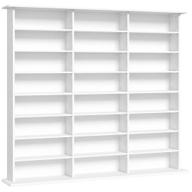 Esioie meuble rangement CD DVD grande capacité blanc