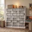 Esioie meuble rangement CD DVD grande capacité blanc