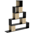 Bibliothèque Bréine étagère design géométrique noire bois