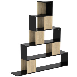 Bibliothèque Bréine étagère design géométrique noire bois