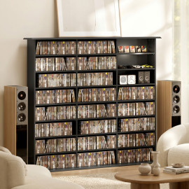 Rangement CD et DVD Maot 24 compartiments noir