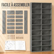 Avseie Étagère CD DVD rangement multimédia réglable gris