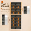 Avseie Étagère CD DVD rangement multimédia réglable gris
