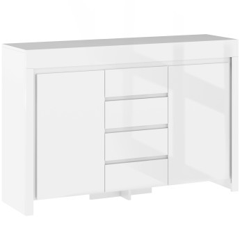 Buffet Bervaval LED design rangement moderne blanc laqué